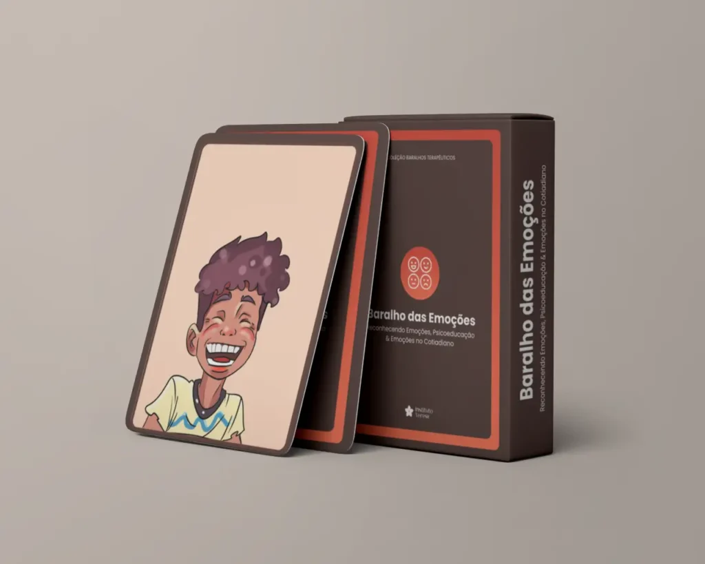 O Baralho das Emoções é um recurso da psicologia histórico-cultural para intervir no desenvolvimento emocional de forma integrada às funções psicológicas superiores. Com 75 cartas, divididas em três sub-baralhos — reconhecendo as emoções, psicoeducação e emoções no cotidiano — auxilia pacientes a identificar e discriminar suas emoções, compreender as dos outros e interpretar contextos emocionais. Inclui versões para uso online e impressão, ampliando as possibilidades de intervenção clínica adaptada.